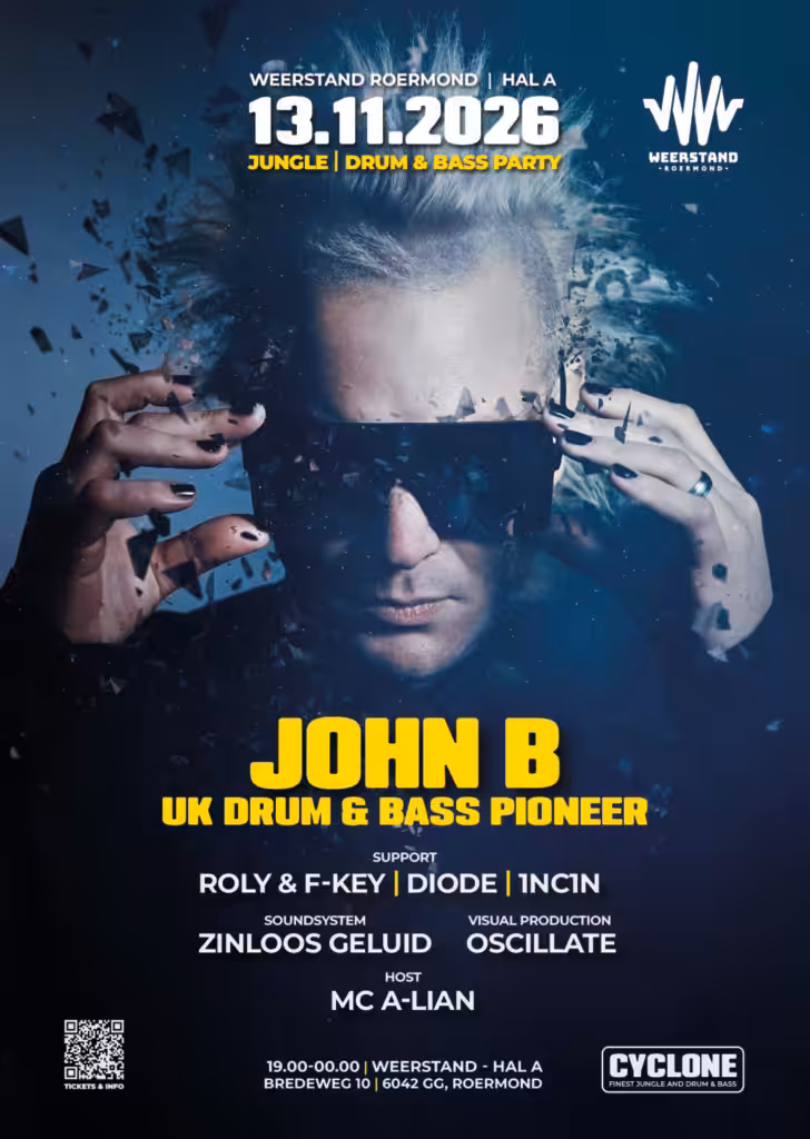 Cyclone: John B | UK Drum & Bass Pioneer — uitgaan in Limburg